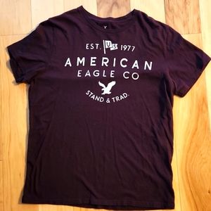 American Eagle burgundy men's t-shirt  size large